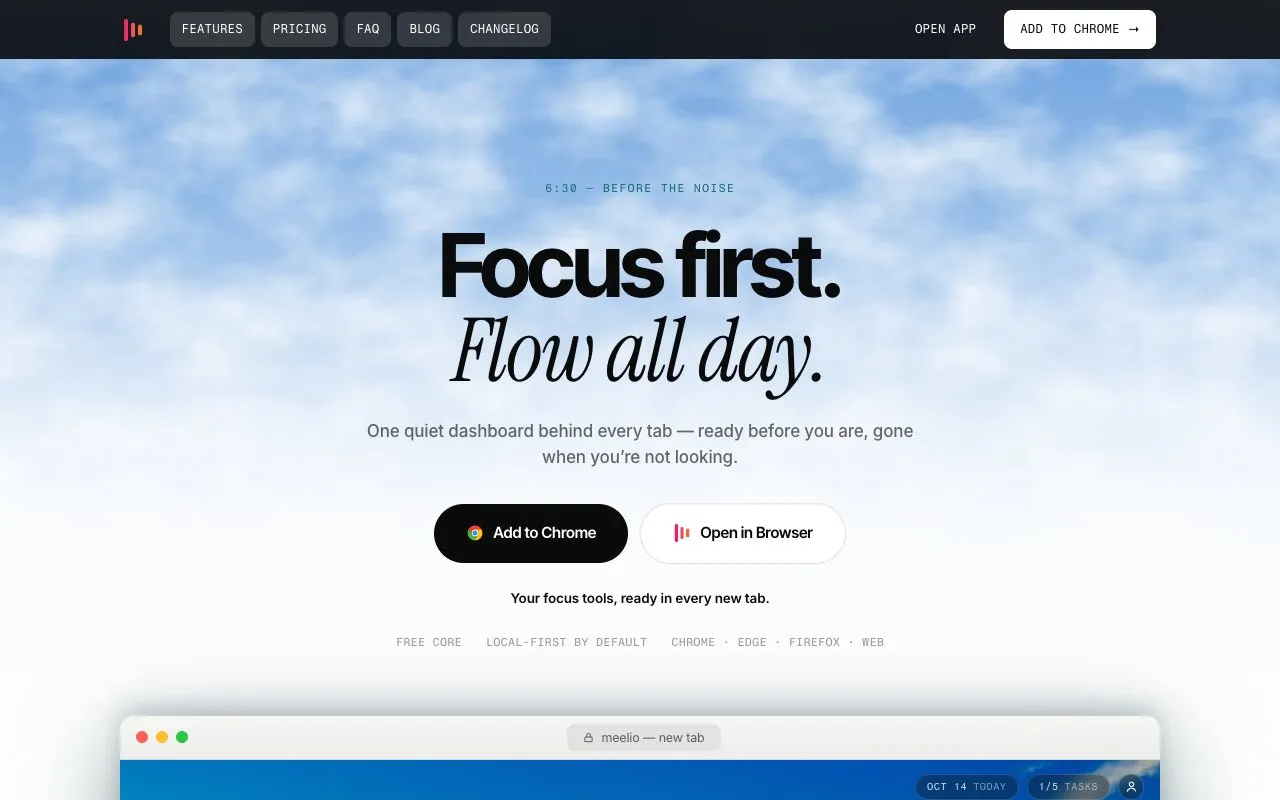 Meelio screenshot